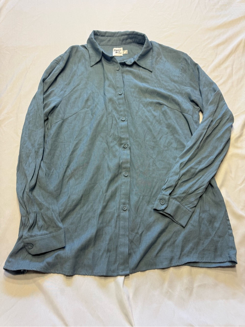 Princess Polly Slate Blue Button-Down Shirt